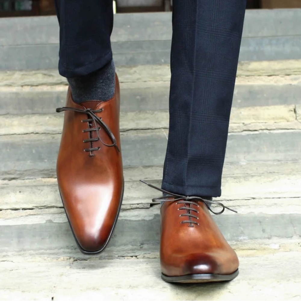 Thomas Bird Wholcut Oxford Tan Shoes